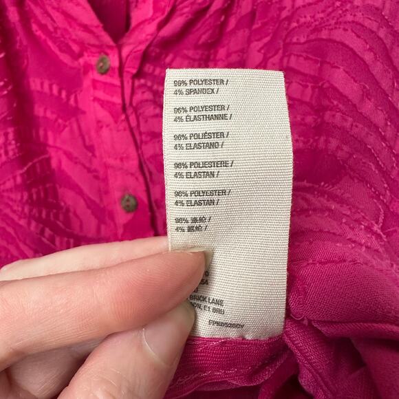 XS Free People Can’t Stop Dreaming Tunic Shirt Pink Oversized Button Up Top Boho - Picture 8 of 8